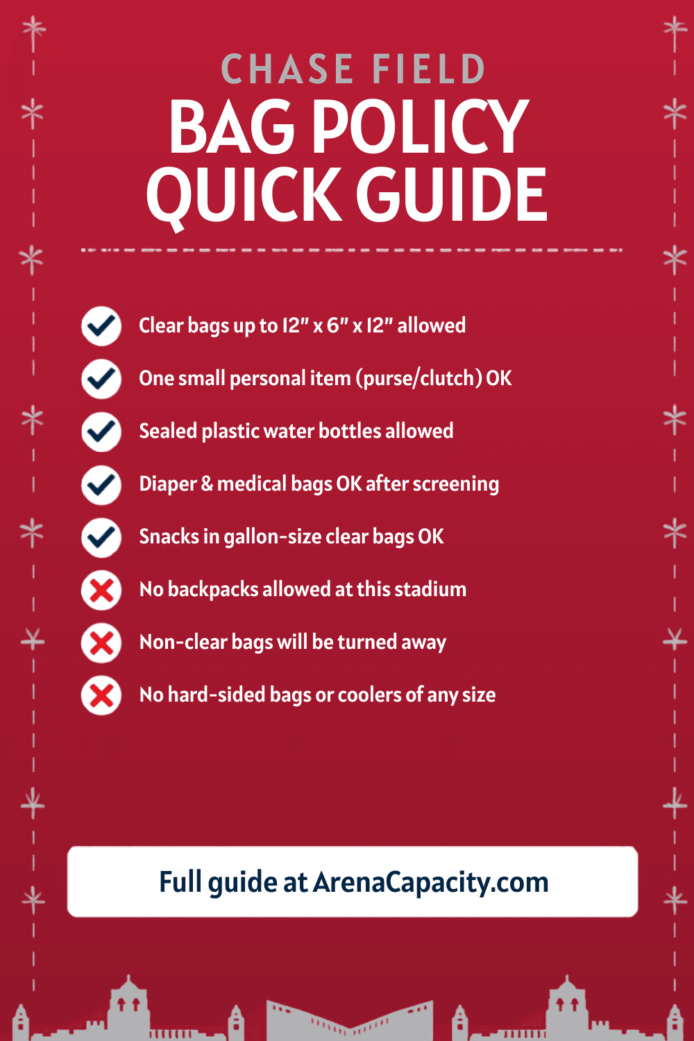 Chase Field bag policy — what you can bring
