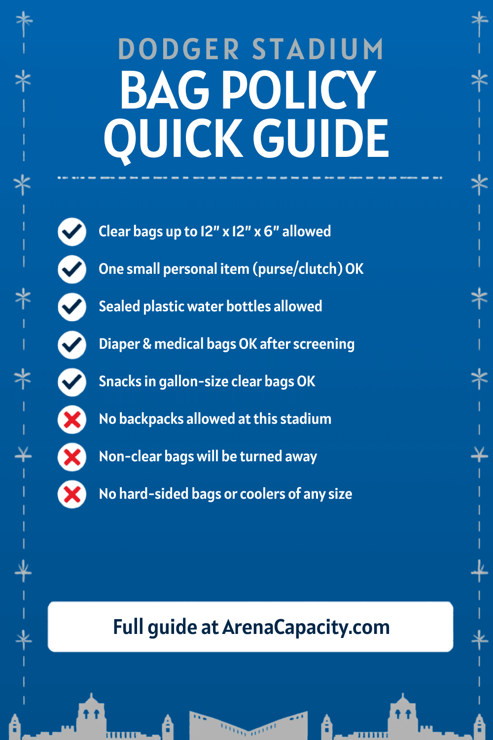 Dodger Stadium bag policy — what you can bring