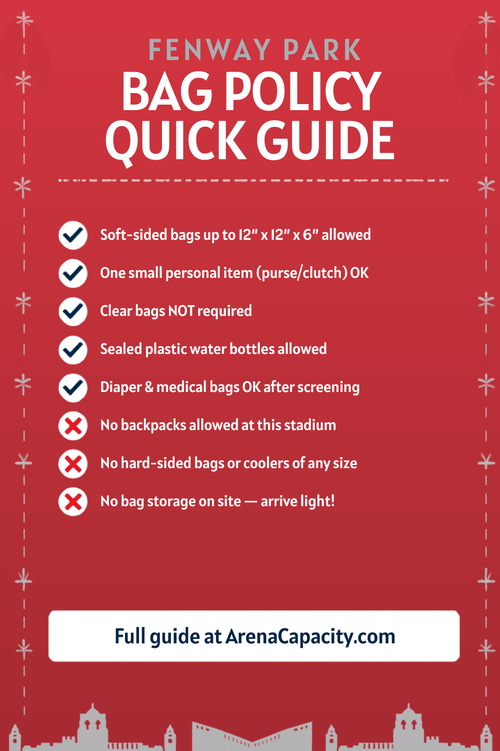 Fenway Park bag policy — what you can bring