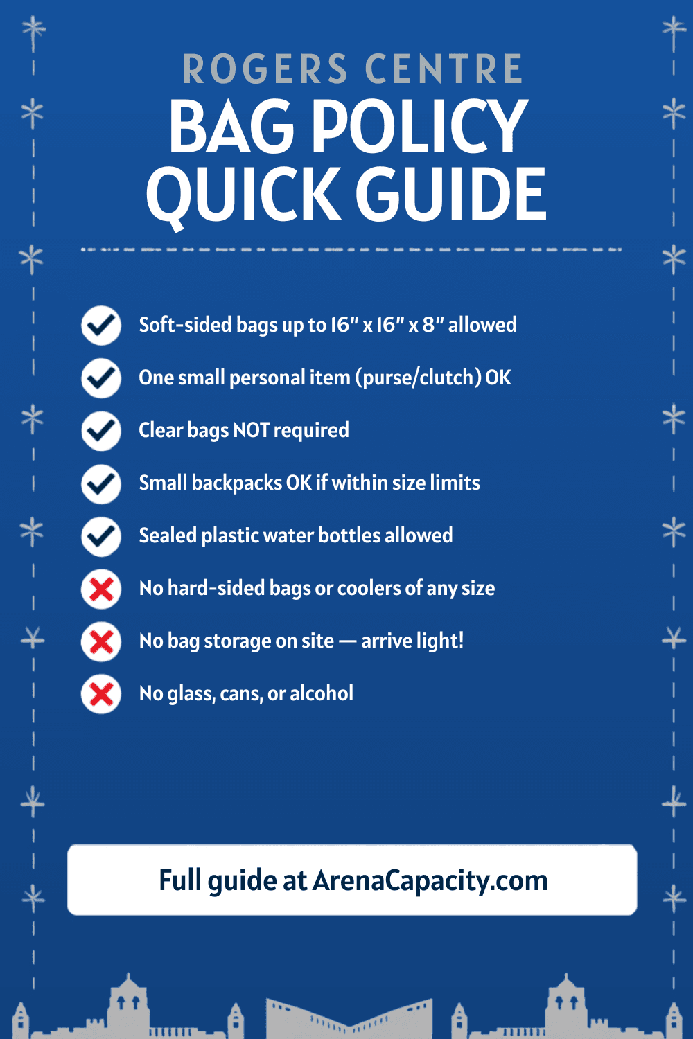 Rogers Centre bag policy — what you can bring