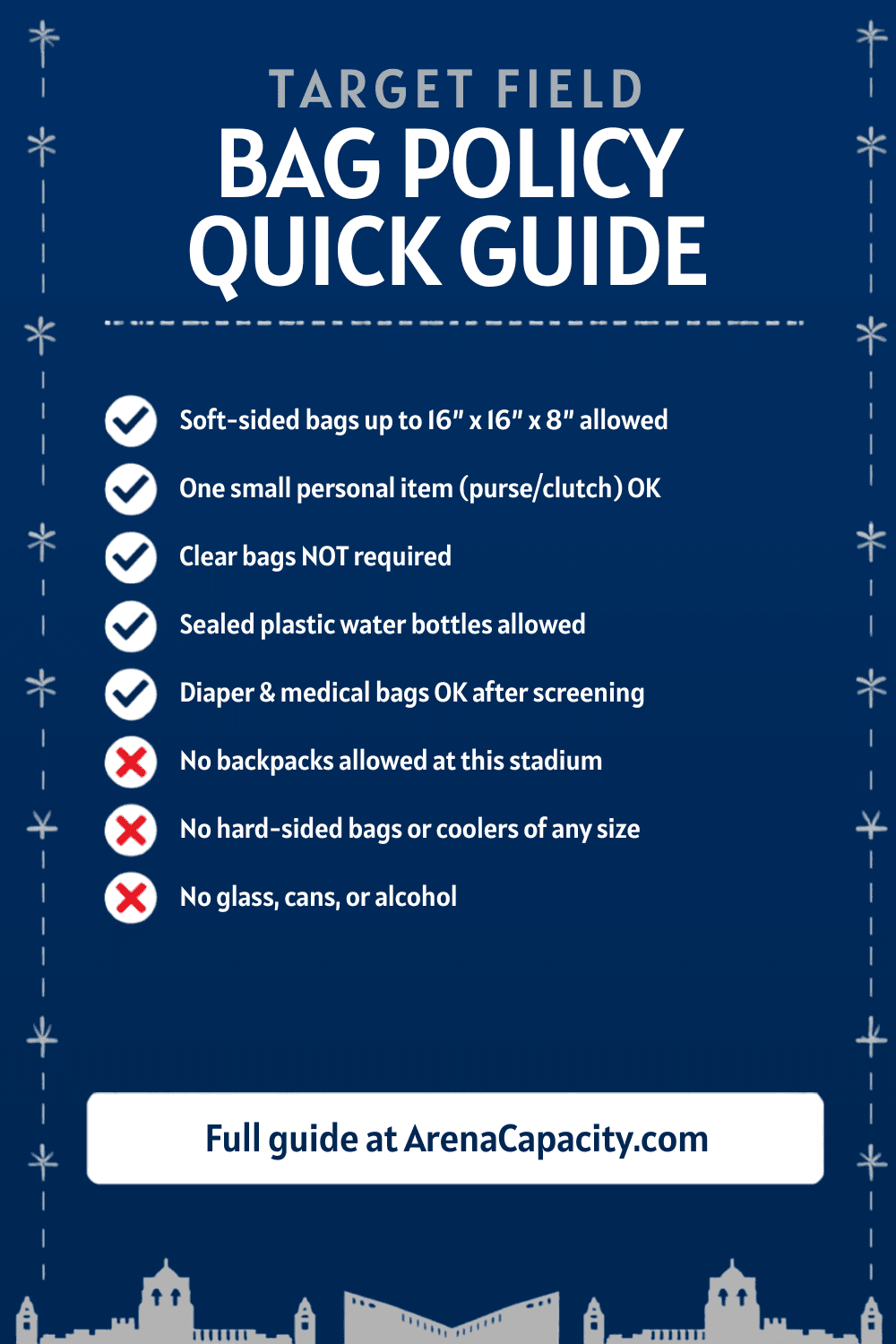 Target Field bag policy — what you can bring