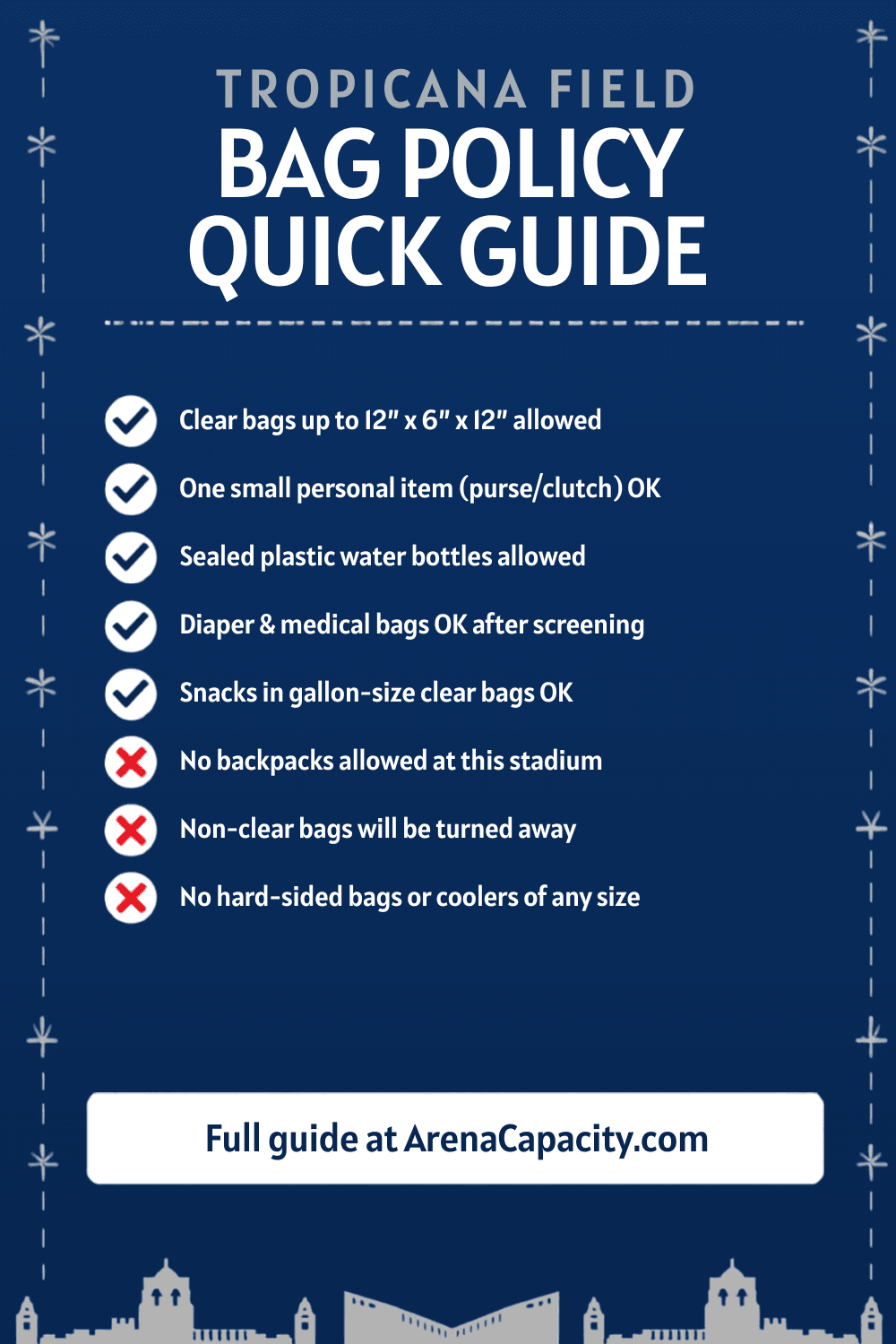 Tropicana Field bag policy — what you can bring