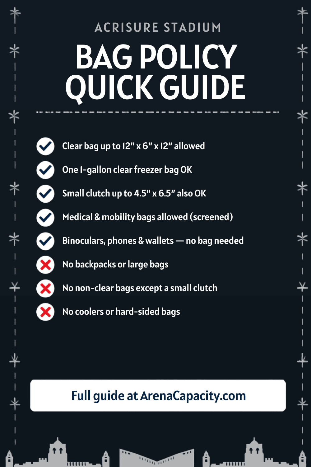 Acrisure Stadium bag policy โ what you can bring