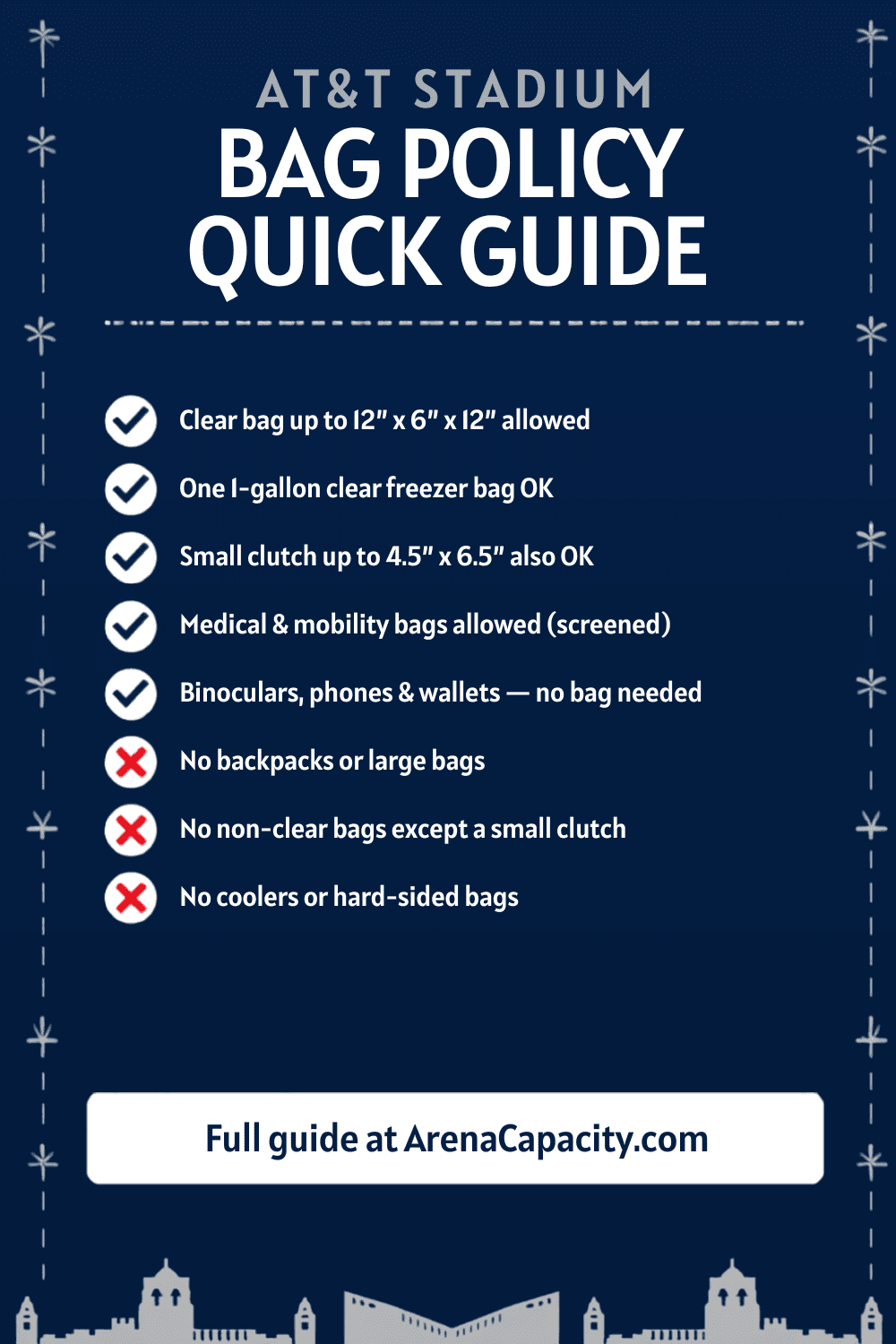 AT&T Stadium bag policy — what you can bring