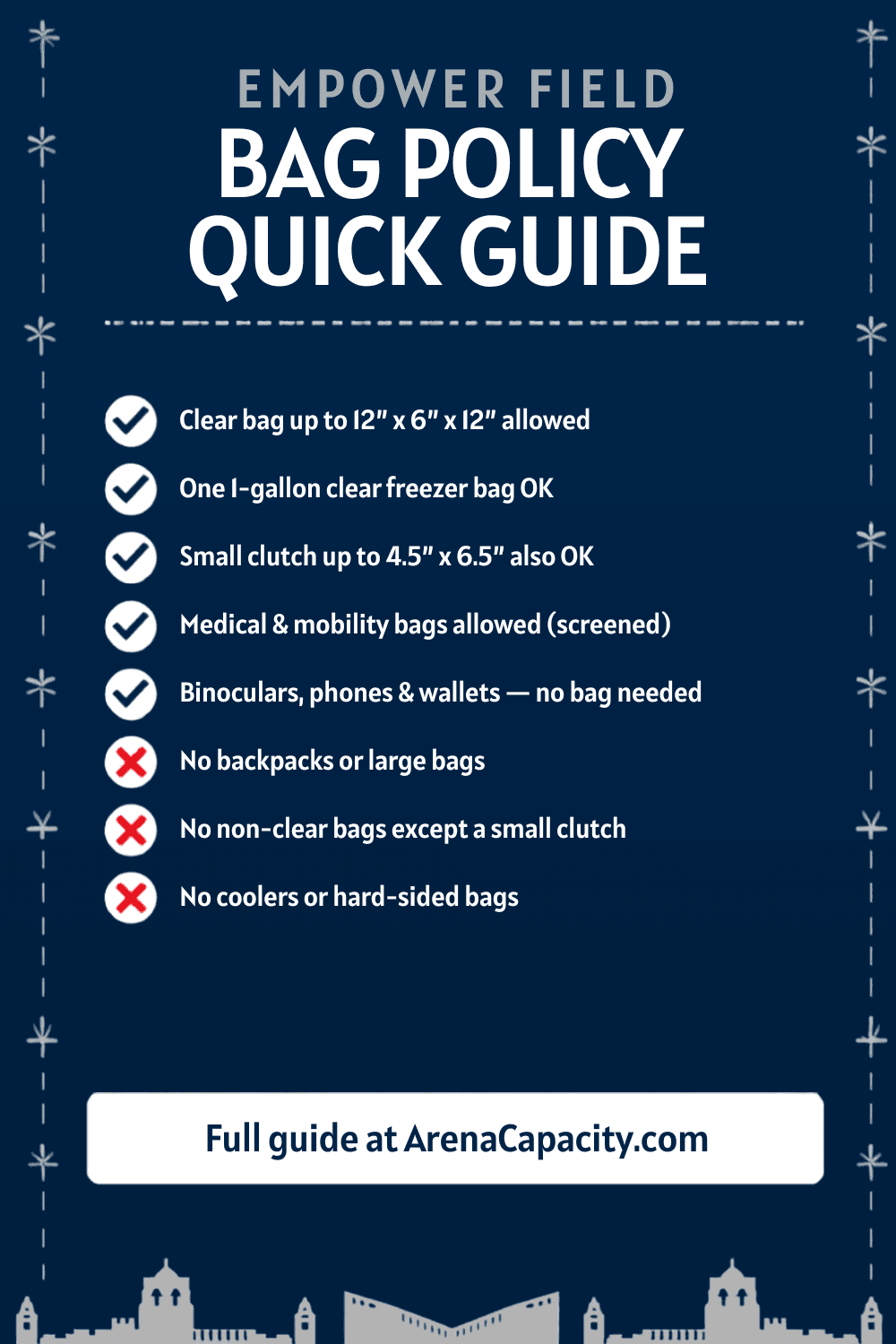 Empower Field bag policy โ what you can bring
