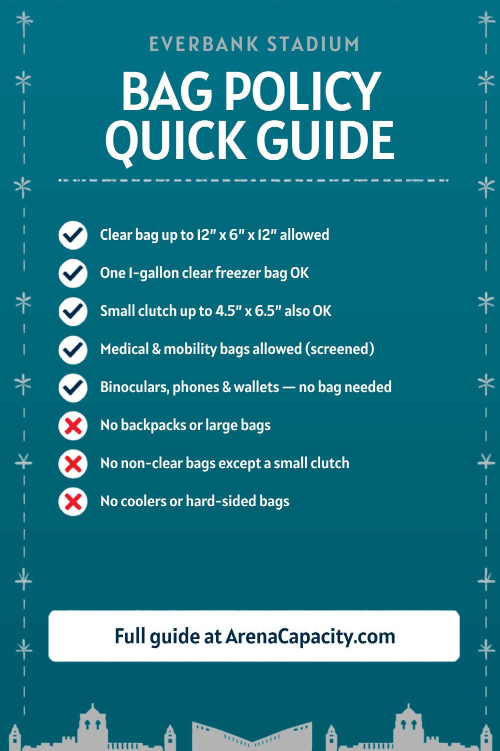 EverBank Stadium bag policy — what you can bring