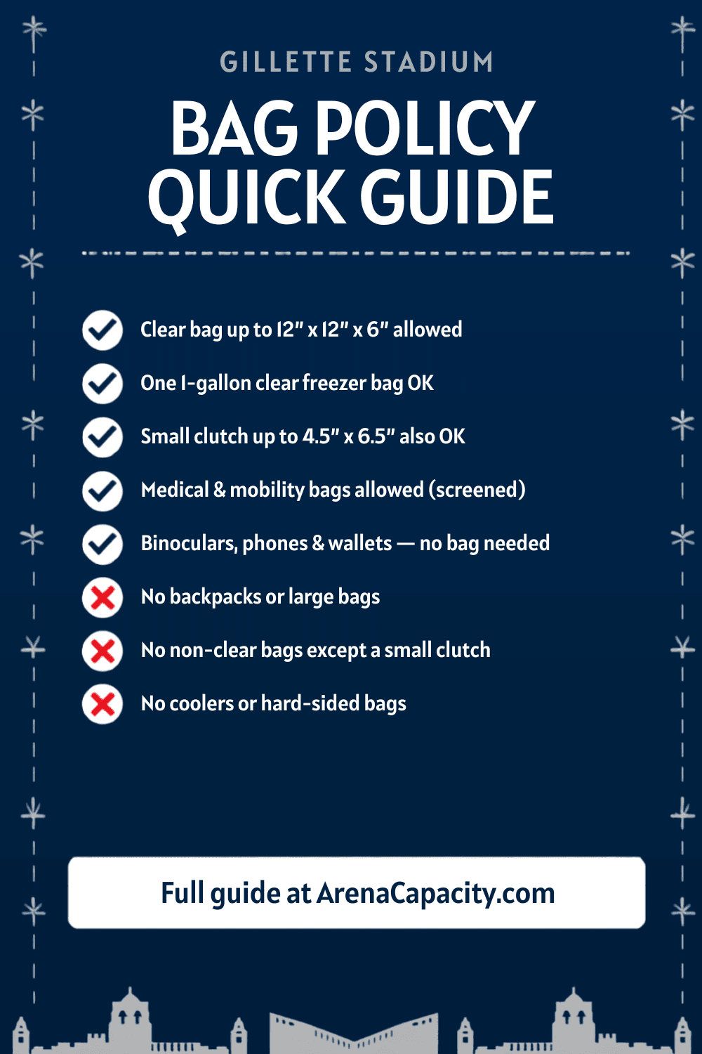 Gillette Stadium bag policy โ what you can bring