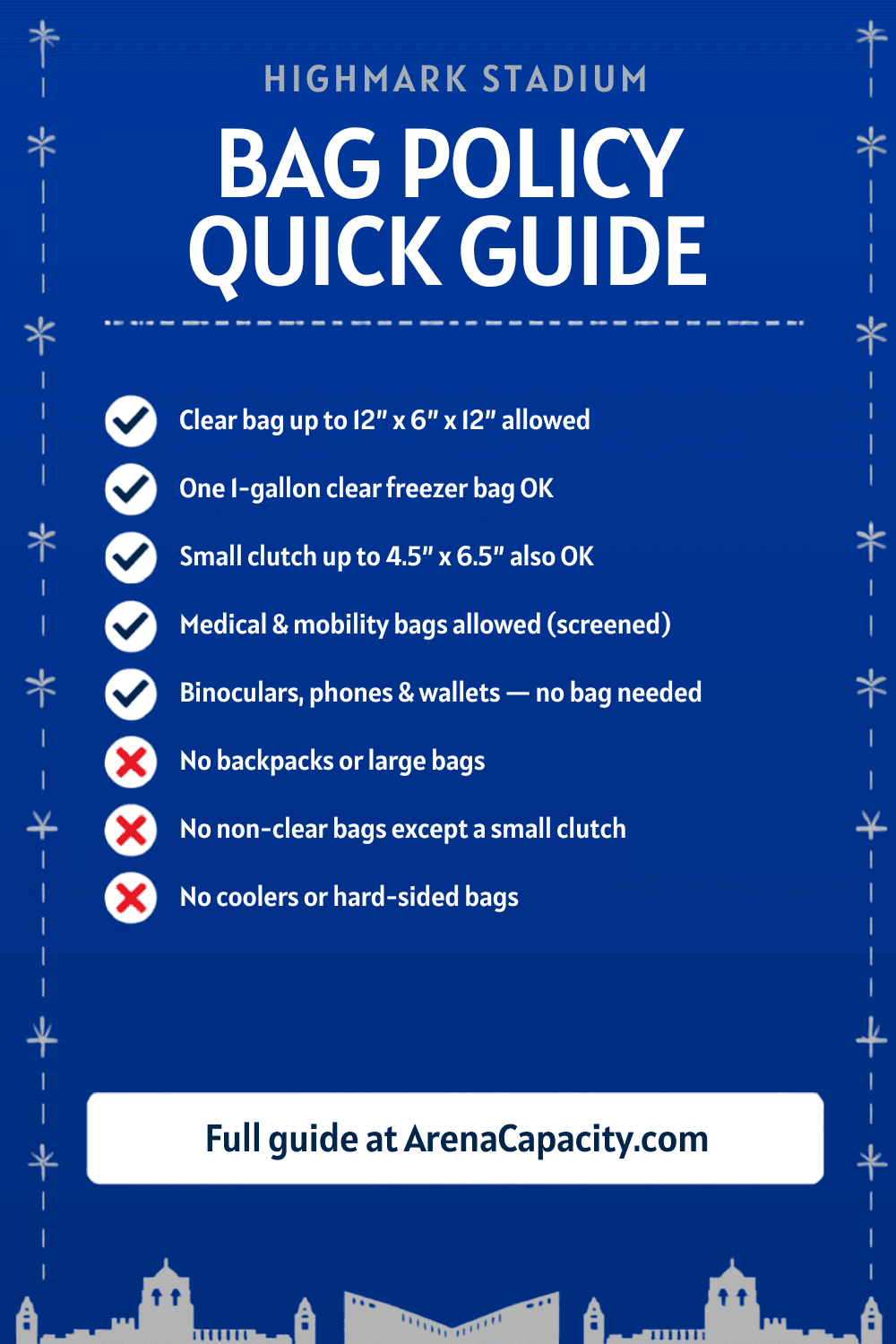 Highmark Stadium bag policy — what you can bring