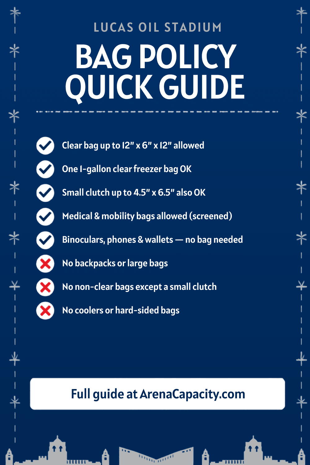 Lucas Oil Stadium bag policy โ what you can bring
