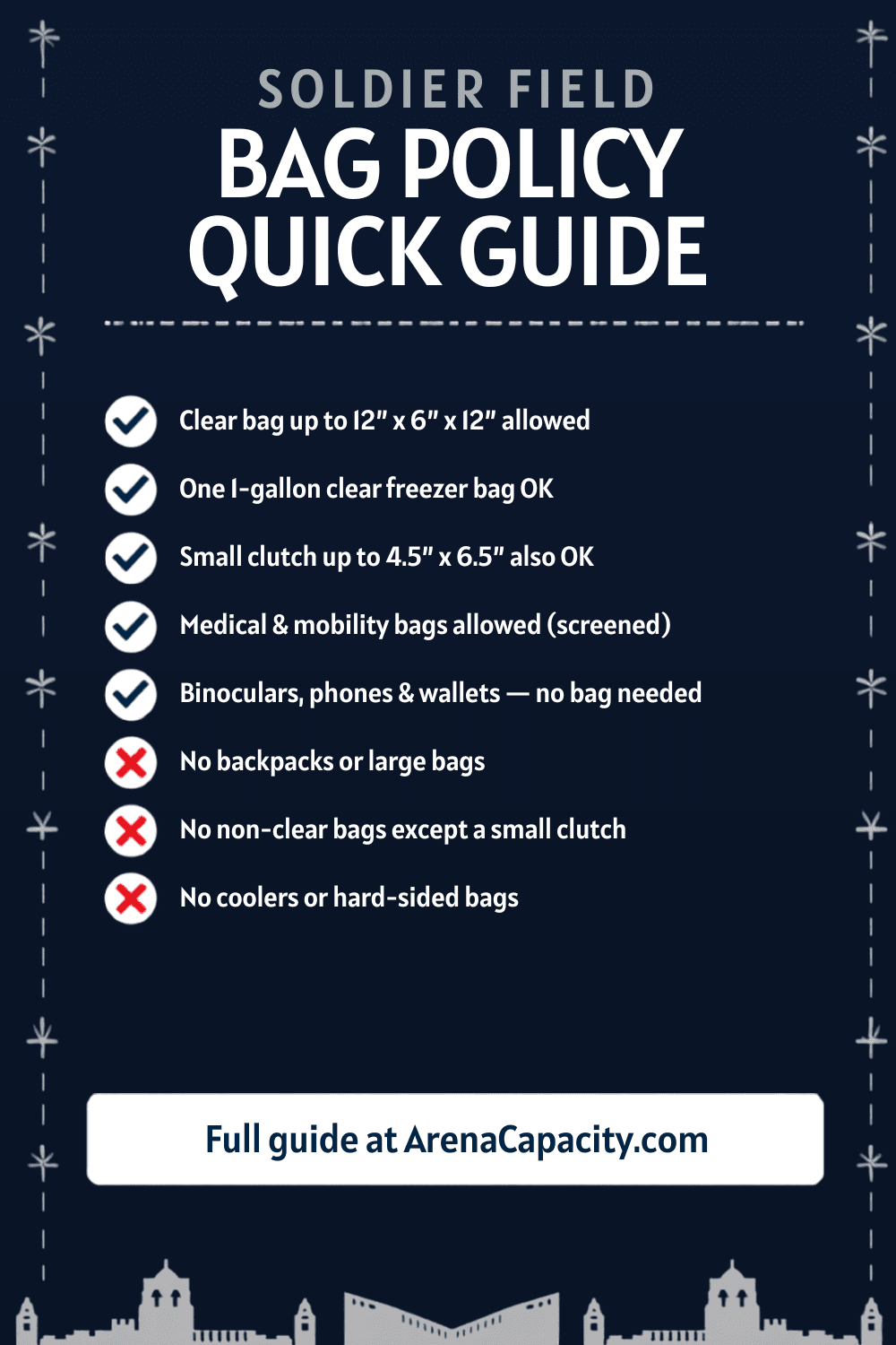 Soldier Field bag policy — what you can bring