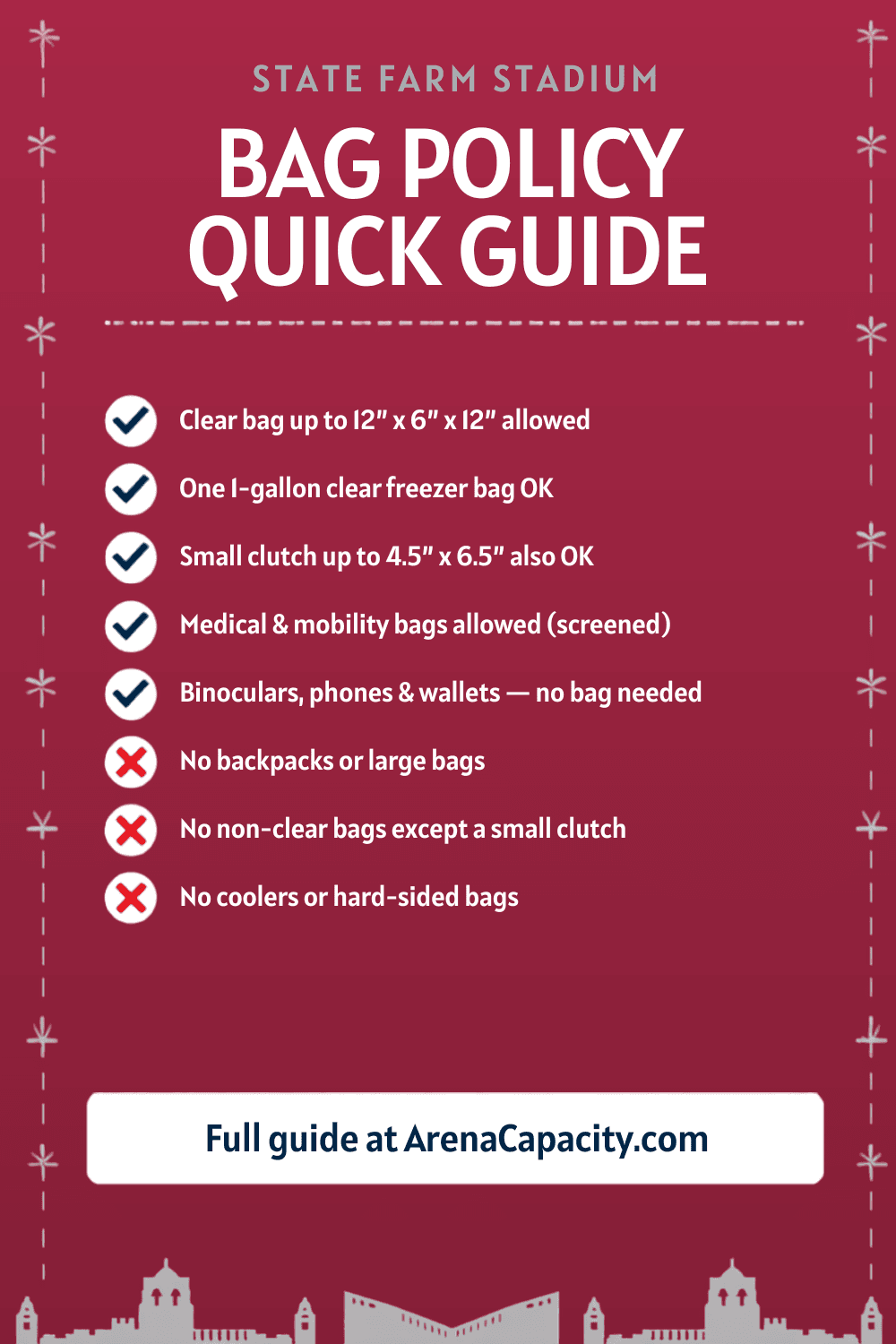 State Farm Stadium bag policy — what you can bring
