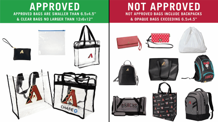 Chase Field Bag Policy for the 2026 Season