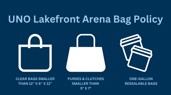 UNO Lakefront Arena Bag Policy