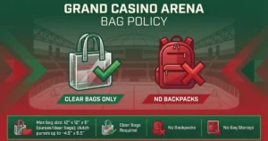 grand casino arena bag policy