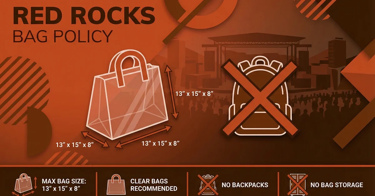 red rocks bag policy