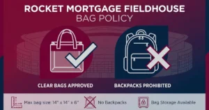 rocket mortgage fieldhouse bag policy
