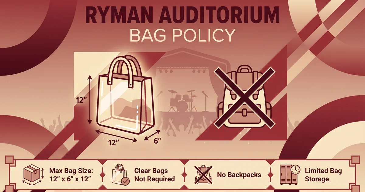 ryman auditorium bag policy