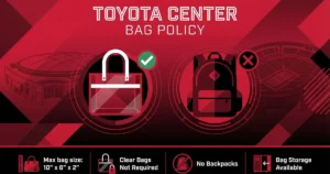 toyota center bag policy