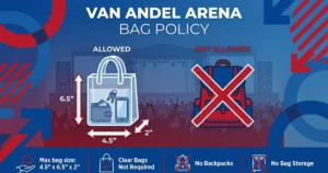 van andel arena bag policy