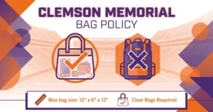 clemson memorial bag policy
