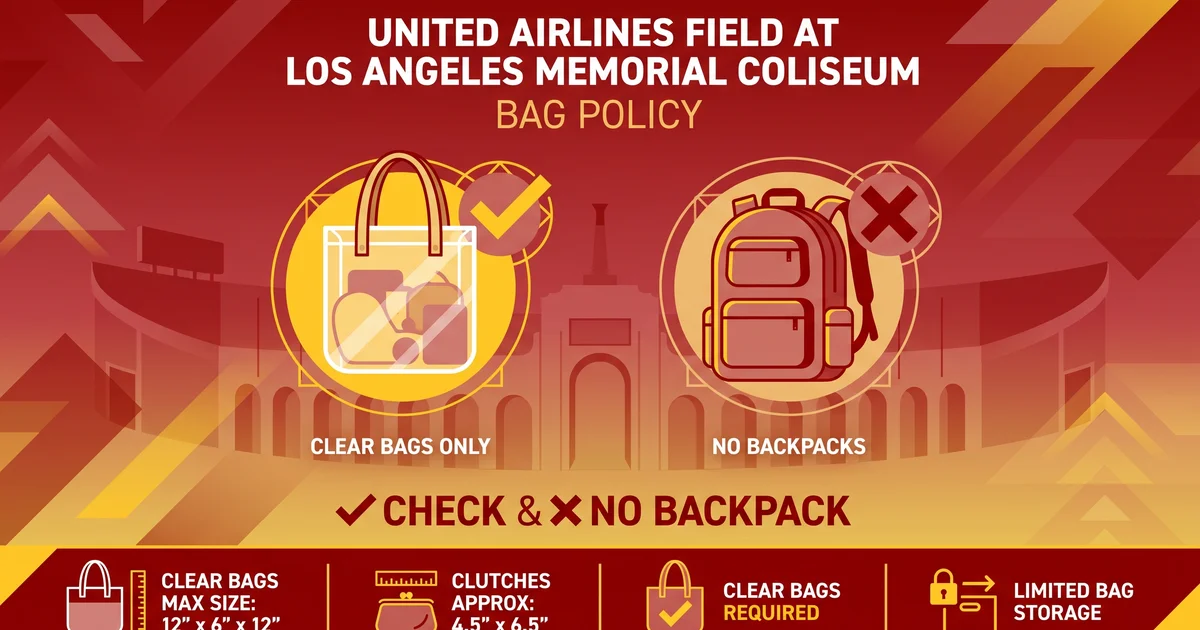 united airlines field at los angeles memorial coliseum bag policy